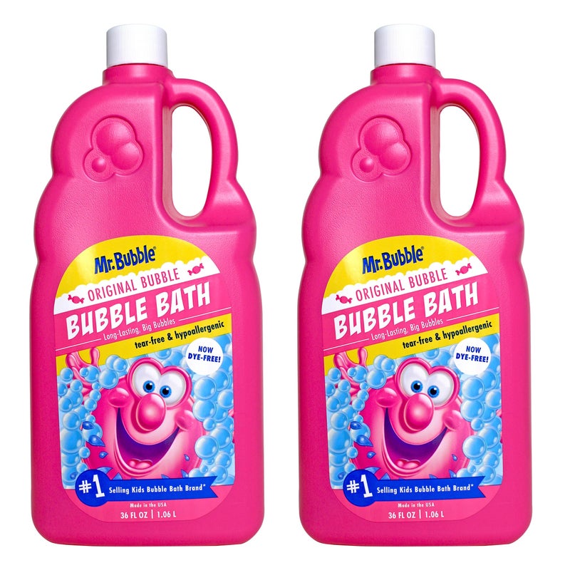 Mr. Bubble Original Bubble Bath - Hypoallergenic, Tear Free Bubble Bath Solution Makes Big Long Lasting Bubbles for Kids, Toddlers and Adults (Pack of 2 Bottles, 36 fl oz Each) - Image 1